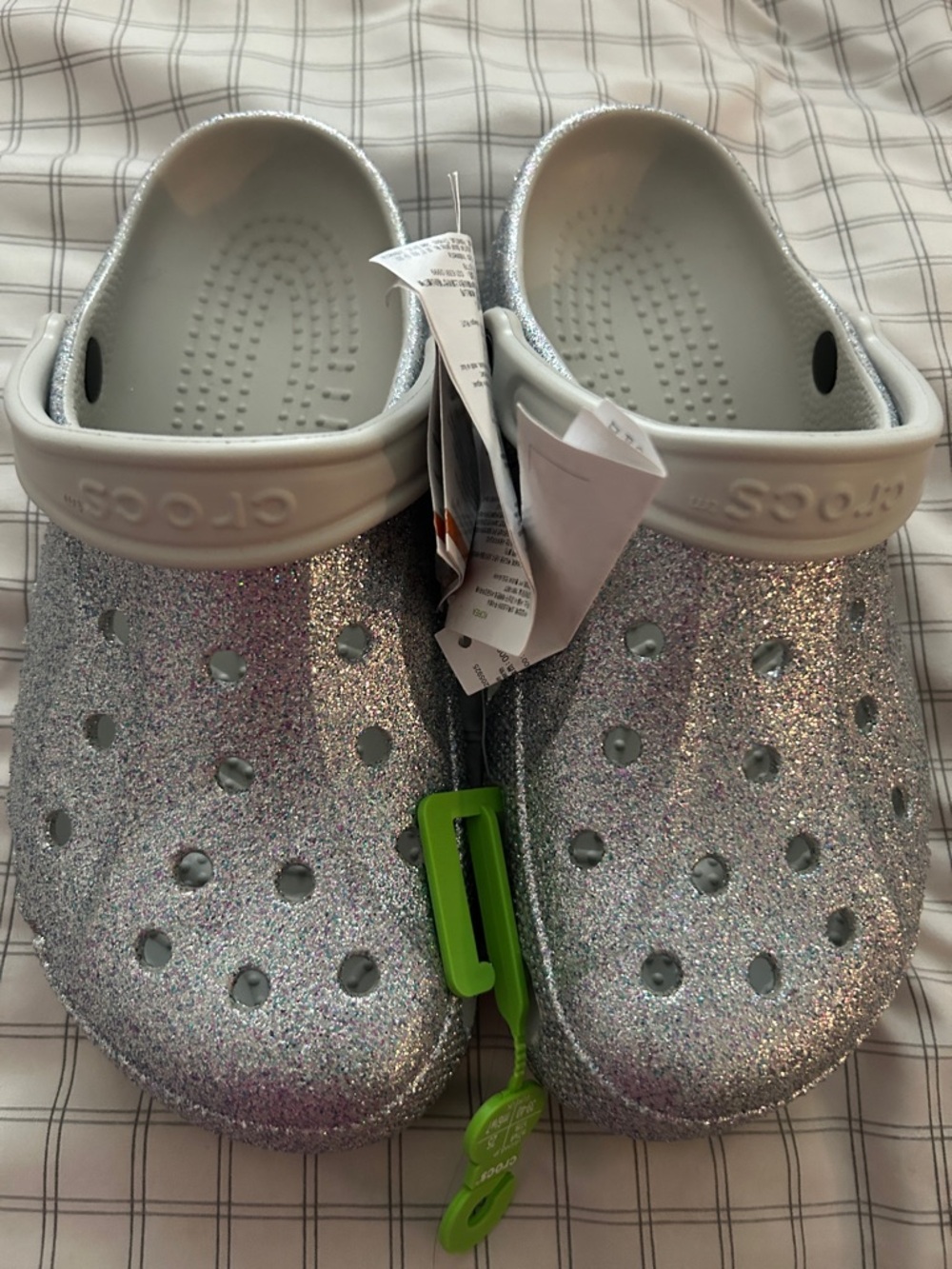 CROCS Glitter Clogs - Silver